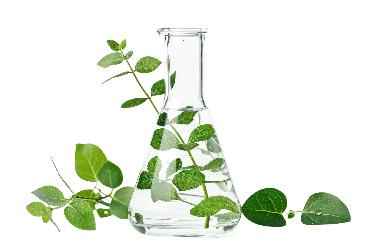 Plants in flasks